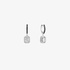 Small black diamond hoops with hanging rectangular parts