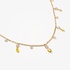 Gold necklace with white and yellow dazzling diamonds