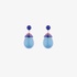 mini drop shaped silver earrings with light blue enamel