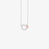 White gold heart outline pendant with diamonds