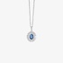 Sapphire rosette pendant with a double row of diamonds