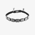 Steel bracelet with black diamonds