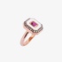 White enamel ring with ruby