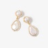 Silver gold plated pearl bead drops earrings