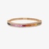 Gold bangle bracelet with fancy colored sapphires and diamonds