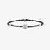 Black diamond tennis bracelet with rectangular center