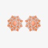 Stunning white gold flower earrings with coral