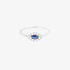 White gold small ring with sapphire and diamonds