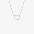 Pink gold heart outline pendant