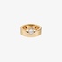 Pink gold thick band ring with an oval diamond