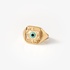 Evil eye gold ring