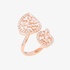 Κομψό διπλό δαχτυλίδι με διαμάντια μπαγκέτες σε ροζ χρυσό