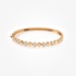 Yellow Gold Heart Bangle Bracelet with Brilliant-Cut Diamonds