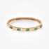 Yellow Gold Bangle Bracelet with Emeralds & Brilliant-Cut Diamonds