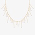 Gold chain chocker necklace with hanging diamonds