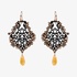 Fashionable earrings with semi-precious stones and silver clasp