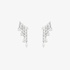 White gold dangling earrings with diamond fringes