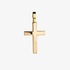 Plain yellow gold cross with a curve