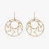 Long pink gold round earrings with diamonds