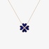 Lapis flower necklace with diamond outline