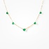 Yellow rose cut diamond chain with emerald hearts