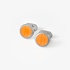 Cufflinks with orange rubber