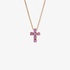 Small pink gold cross with pink sapphires