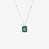 Onyx and emerald rectangular diamond pendant