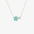 Turquoise flower necklace with diamond outline