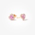 Ροζ χρυσά σκουλαρίκια καρδιές με ροζ ζαφείρια και διαμάντια