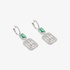 Square diamond earrings with emeralds