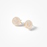Gold round button earrings with diamonds
