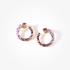 Silver semi precious gold plated side hoops with purple stones