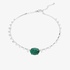 White gold choker necklace with diamonds and a big oval emerald center
