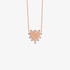 Pink gold heart pendant with diamonds and sapphire spikes