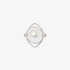 White gold pearl ring with diamonds