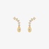 Gold Diamond Ear Crawler with Dangle Bezel oval Cut yellow diamond