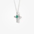 Important cross with diamonds and emerald center