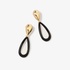 Silver gold plated earrings with outline onyx