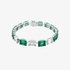 White gold bracelet with emeralds and diamonds in invisible setting
