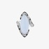 Long chalcedony black and white ring