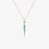 Turquoise double triangle necklace with diamond outline