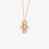 Pink gold bear pendant with diamonds