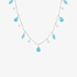 Fine white gold chain with turquoise drops and diamonds