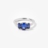 Triple sapphire ring with diamonds