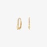 Tiny hoops with a hanging yellow diamond