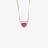 Pink gold heart shaped pendant with pink sapphires and diamonds