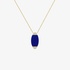 Lapis oval necklace with diamond outline
