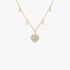 Gold heart shaped charm pendant with diamonds
