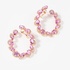Pink sapphire side hoops with diamonds